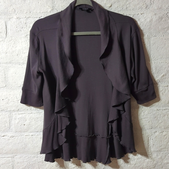 Express Sweaters - 🚨3/$15 Express Gray Ruffle Cardigan